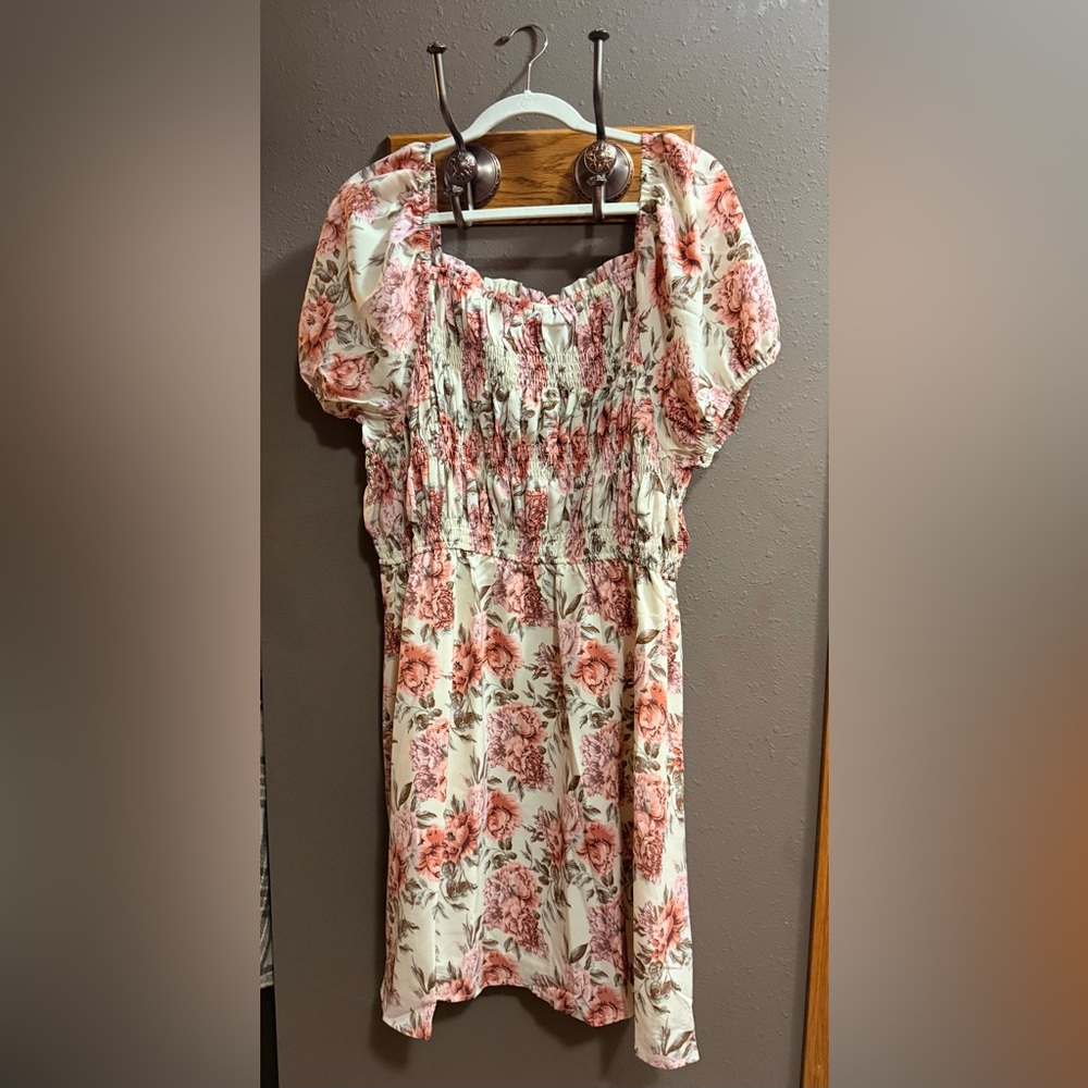 Hayden Pink and Cream Floral Dress